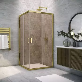 Душевой уголок Vegas Glass ZA Tur Novo h1900 80 09 05 профиль золото, стекло бронза ZA TUR NOVO h1900 80 09 05