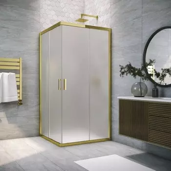Душевой уголок Vegas Glass ZA Tur Novo h1900 80 09 10 профиль золото, стекло сатин ZA TUR NOVO h1900 80 09 10
