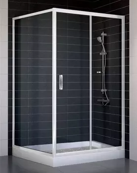 Душевой уголок Vegas Glass ZP+ZPV 110*100 01 01 профиль белый, стекло прозрачное