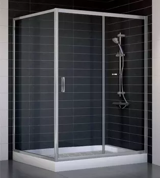 Душевой уголок Vegas Glass ZP+ZPV 140*100 07 01 стекло прозрачное, 140x100