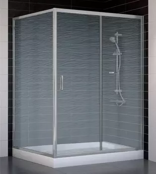 Душевой уголок Vegas Glass ZP+ZPV 140*100 07 02 стекло шиншилла, 140x100