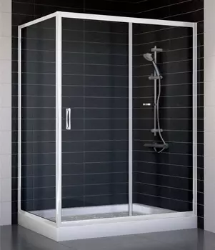 Душевой уголок Vegas Glass ZP+ZPV 140*80 01 01 стекло прозрачное, 140x80