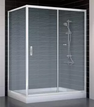 Душевой уголок Vegas Glass ZP+ZPV 140*90 01 02 стекло шиншилла, 140x90