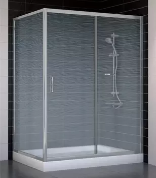 Душевой уголок Vegas Glass ZP+ZPV 140*90 07 02 стекло шиншилла, 140x90