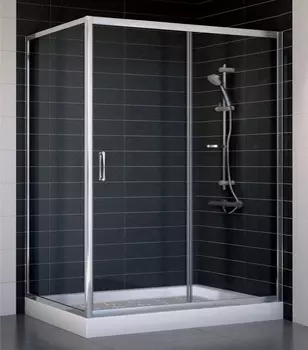 Душевой уголок Vegas Glass ZP+ZPV 140*90 08 01 стекло прозрачное, 140x90