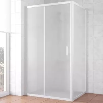 Душевой уголок Vegas Glass ZP+ZPV NOVO 100*80 01 10 профиль белый, стекло сатин