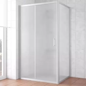 Душевой уголок Vegas Glass ZP+ZPV NOVO 100*80 07 10 профиль матовый хром, стекло сатин