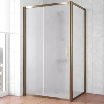 Душевой уголок Vegas Glass ZP+ZPV TUR NOVO 130*80 05 10 профиль бронза, стекло сатин