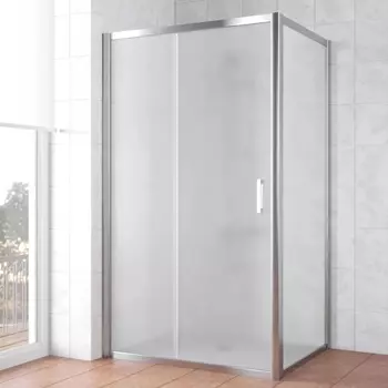 Душевой уголок Vegas Glass ZP+ZPV TUR NOVO 110*80 08 10 профиль глянцевый хром, стекло сатин