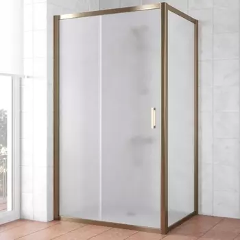 Душевой уголок Vegas Glass ZP+ZPV TUR NOVO 130*90 05 10 профиль бронза, стекло сатин