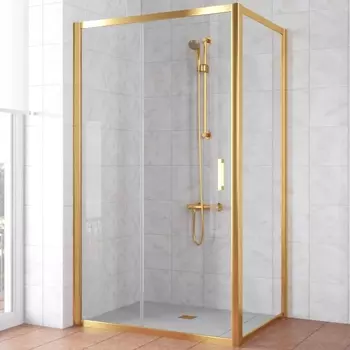 Душевой уголок Vegas Glass ZP+ZPV TUR NOVO 120*100 09 01 профиль золото, стекло прозрачное