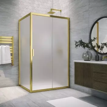 Душевой уголок Vegas Glass ZP+ZPV Tur Novo h1900 100*90 05 10 профиль бронза, стекло сатин ZP+ZPV TUR NOVO h1900 100*90 05 10