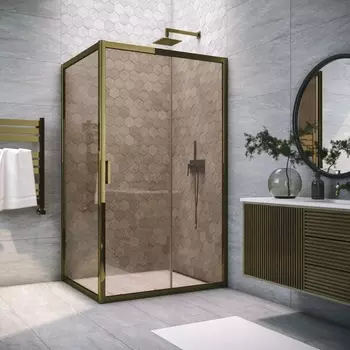 Душевой уголок Vegas Glass ZP+ZPV Tur Novo h1900 100*80 05 05 профиль бронза, стекло бронза ZP+ZPV TUR NOVO h1900 100*80 05 05
