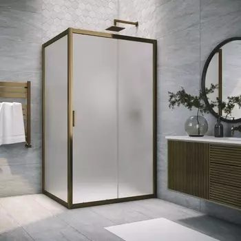 Душевой уголок Vegas Glass ZP+ZPV Tur Novo h1900 100*70 05 10 профиль бронза, стекло сатин ZP+ZPV TUR NOVO h1900 100*70 05 10