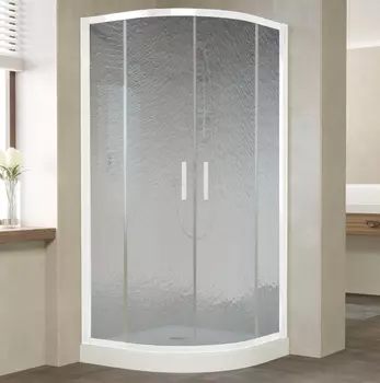 Душевой уголок Vegas Glass ZS 0100 01 02 профиль белый, стекло шиншилла ZS 100 01 02