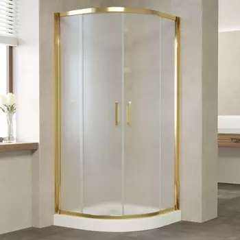 Душевой уголок Vegas Glass ZS 0100 09 10 профиль золото, стекло сатин