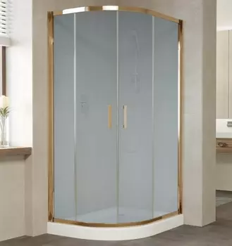 Душевой уголок Vegas Glass ZS-F 100*80 05 10 профиль бронза, стекло сатин