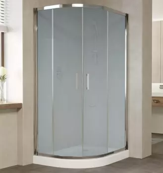Душевой уголок Vegas Glass ZS-F 100*80 08 10 профиль глянцевый хром, стекло сатин