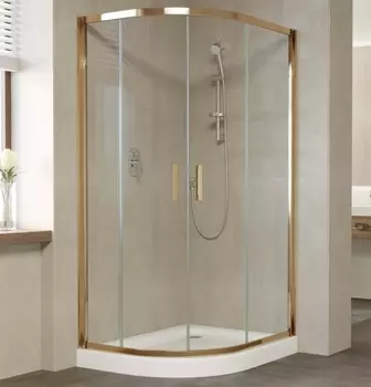 Душевой уголок Vegas Glass ZS-F 100*90 05 01 профиль бронза, стекло прозрачное
