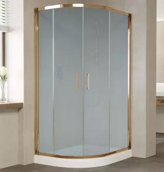 Душевой уголок Vegas Glass ZS-F 100*90 05 10 профиль бронза, стекло сатин