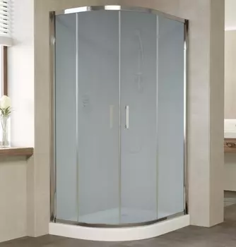 Душевой уголок Vegas Glass ZS-F 100*90 08 10 профиль глянцевый хром, стекло сатин