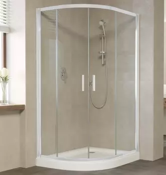 Душевой уголок Vegas Glass ZS-F 110*100 01 01 профиль белый, стекло прозрачное