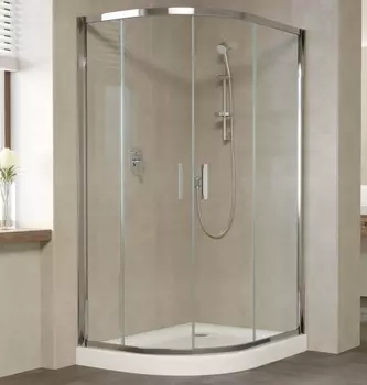 Душевой уголок Vegas Glass ZS-F 110*100 08 01 профиль глянцевый хром, стекло прозрачное