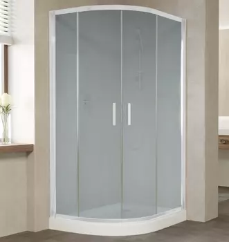 Душевой уголок Vegas Glass ZS-F 110*80 01 10 профиль белый, стекло сатин