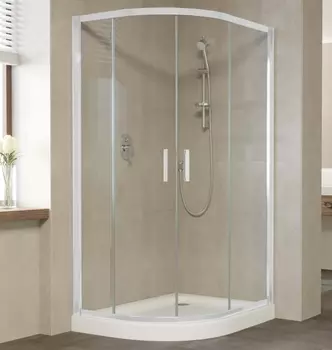 Душевой уголок Vegas Glass ZS-F 110*90 01 01 профиль белый, стекло прозрачное