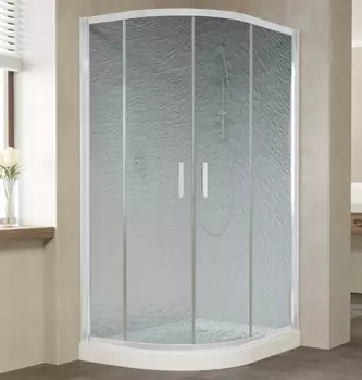 Душевой уголок Vegas Glass ZS-F 110*90 01 02 профиль белый, стекло шиншилла