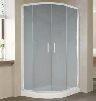 Душевой уголок Vegas Glass ZS-F 110*90 01 10 профиль белый, стекло сатин