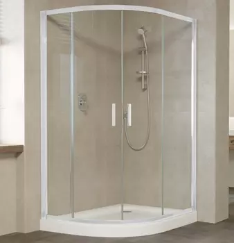 Душевой уголок Vegas Glass ZS-F 120*100 01 01 профиль белый, стекло прозрачное