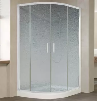 Душевой уголок Vegas Glass ZS-F 120*100 01 02 профиль белый, стекло шиншилла