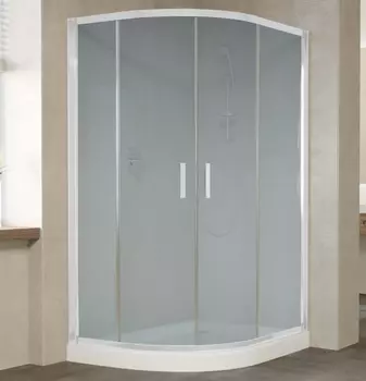 Душевой уголок Vegas Glass ZS-F 120*100 01 10 профиль белый, стекло сатин