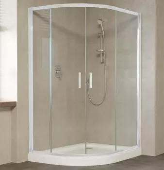Душевой уголок Vegas Glass ZS-F 120*110 01 01 профиль белый, стекло прозрачное
