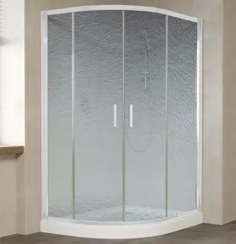 Душевой уголок Vegas Glass ZS-F 120*110 01 02 профиль белый, стекло шиншилла