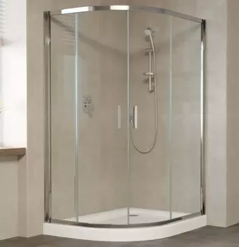 Душевой уголок Vegas Glass ZS-F 120*110 08 01 профиль глянцевый хром, стекло прозрачное
