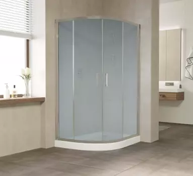 Душевой уголок Vegas Glass ZS-F 120*80 07 10 профиль матовый хром, стекло сатин