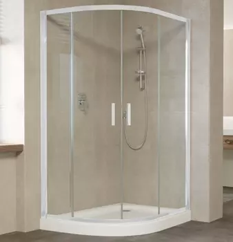 Душевой уголок Vegas Glass ZS-F 120*90 01 01 профиль белый, стекло прозрачное