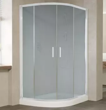 Душевой уголок Vegas Glass ZS-F 120*90 01 10 профиль белый, стекло сатин
