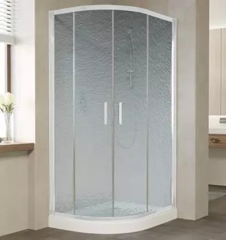 Душевой уголок Vegas Glass ZS-F 90*80 01 02 профиль белый, стекло шиншилла