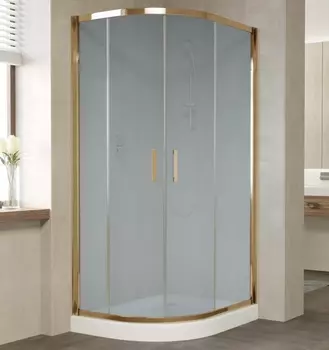 Душевой уголок Vegas Glass ZS-F 90*80 05 10 профиль бронза, стекло сатин