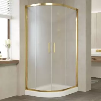 Душевой уголок Vegas Glass ZS-F 90*80 09 10 профиль золото, стекло сатин