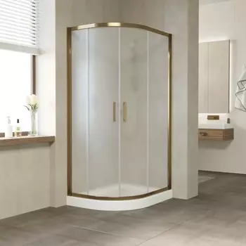 Душевой уголок Vegas Glass ZS-F Tur Novo 90*80 05 10 профиль бронза, стекло сатин ZS-F TUR NOVO 90*80 05 10
