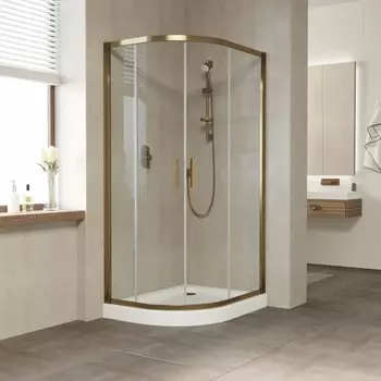 Душевой уголок Vegas Glass ZS-F Tur Novo 90*80 05 01 профиль бронза, стекло прозрачное ZS-F TUR NOVO 90*80 05 01