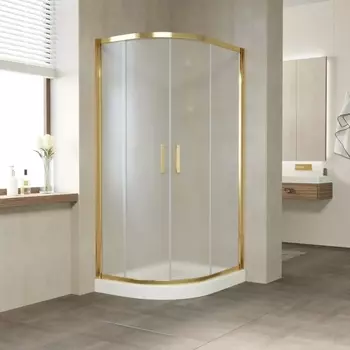 Душевой уголок Vegas Glass ZS-F Tur Novo 90*80 09 10 профиль золото, стекло сатин ZS-F TUR NOVO 90*80 09 10