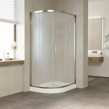 Душевой уголок Vegas Glass ZS-F Tur Novo 90*80 08 10 профиль глянцевый хром, стекло сатин ZS-F TUR NOVO 90*80 08 10