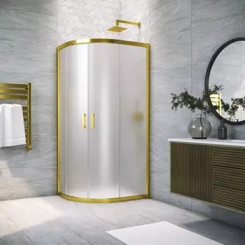 Душевой уголок Vegas Glass ZS-F Tur Novo h1900 100*80 09 10 профиль золото, стекло сатин ZS-F TUR NOVO h1900 100*80 09 10