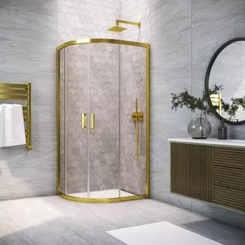 Душевой уголок Vegas Glass ZS-F Tur Novo h1900 90*80 09 05 профиль золото, стекло бронза ZS-F TUR NOVO h1900 90*80 09 05
