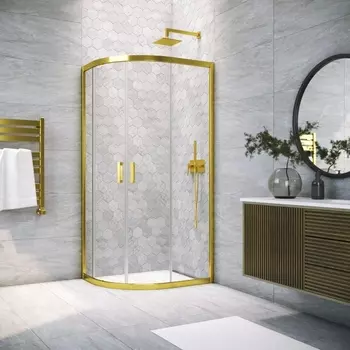 Душевой уголок Vegas Glass ZS-F Tur Novo h1900 90*80 09 01 профиль золото, стекло прозрачное ZS-F TUR NOVO h1900 90*80 09 01